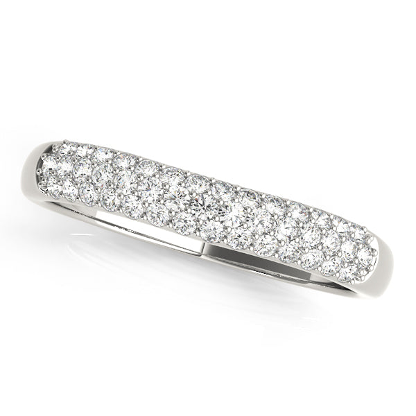 Multirow PavÃ£Â© Wedding Half Eternity Ring in Gold & Platinum