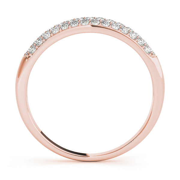Multirow PavÃ£Â© Wedding Half Eternity Ring in Gold & Platinum