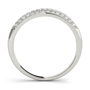 Multirow PavÃ£Â© Wedding Half Eternity Ring in Gold & Platinum
