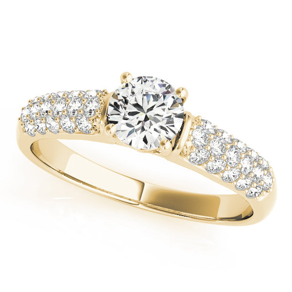 Adored Pave Round Diamond Engagement Ring in 10K/14K gold and platinum with certified lab-grown or natural diamonds