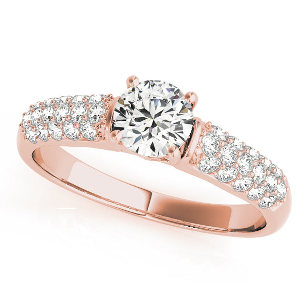 Adored Pave Round Diamond Engagement Ring in 10K/14K gold and platinum with certified lab-grown or natural diamonds