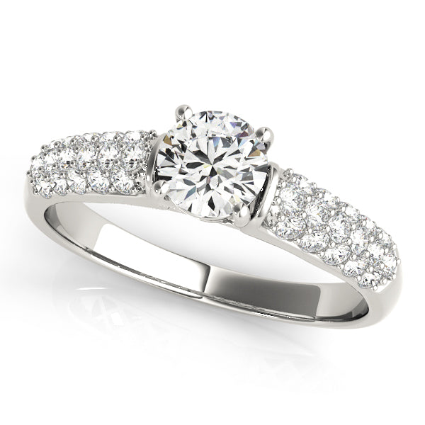 Adored Pave Round Diamond Engagement Ring in 10K/14K gold and platinum with certified lab-grown or natural diamonds