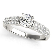 Adored Pave Round Diamond Engagement Ring in 10K/14K gold and platinum with certified lab-grown or natural diamonds