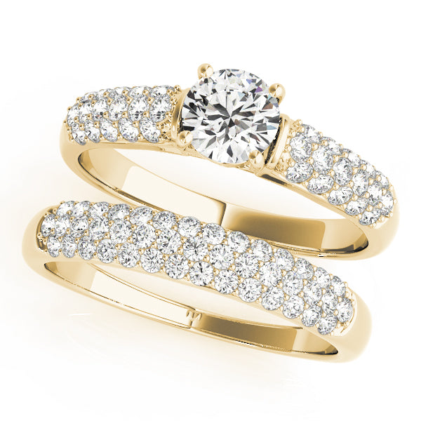 Adored Pave Round Diamond Engagement Ring in 10K/14K gold and platinum with certified lab-grown or natural diamonds