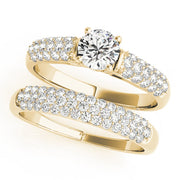 Adored Pave Round Diamond Engagement Ring in 10K/14K gold and platinum with certified lab-grown or natural diamonds