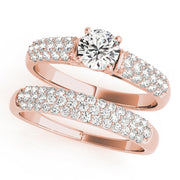 Adored Pave Round Diamond Engagement Ring in 10K/14K gold and platinum with certified lab-grown or natural diamonds