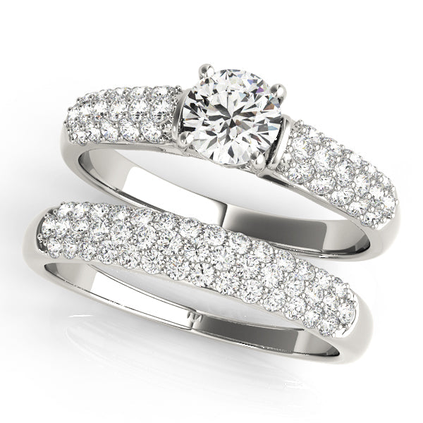 Adored Pave Round Diamond Engagement Ring in 10K/14K gold and platinum with certified lab-grown or natural diamonds