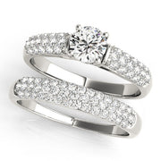Adored Pave Round Diamond Engagement Ring in 10K/14K gold and platinum with certified lab-grown or natural diamonds