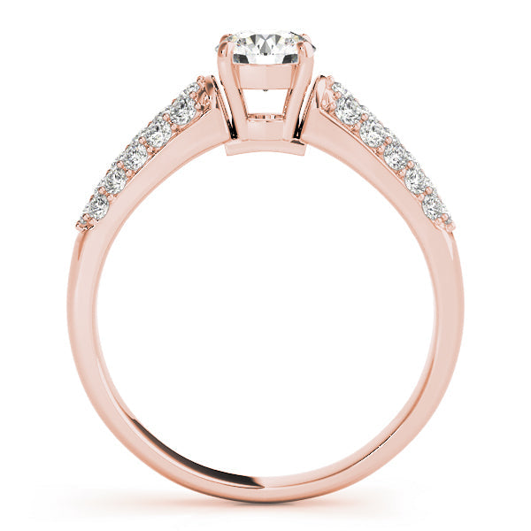 Adored Pave Round Diamond Engagement Ring in 10K/14K gold and platinum with certified lab-grown or natural diamonds