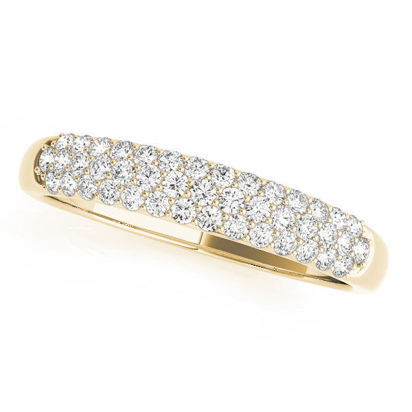 Multirow Pavé Half Eternity Ring in 10K/14K gold and platinum with certified lab-grown or natural diamonds