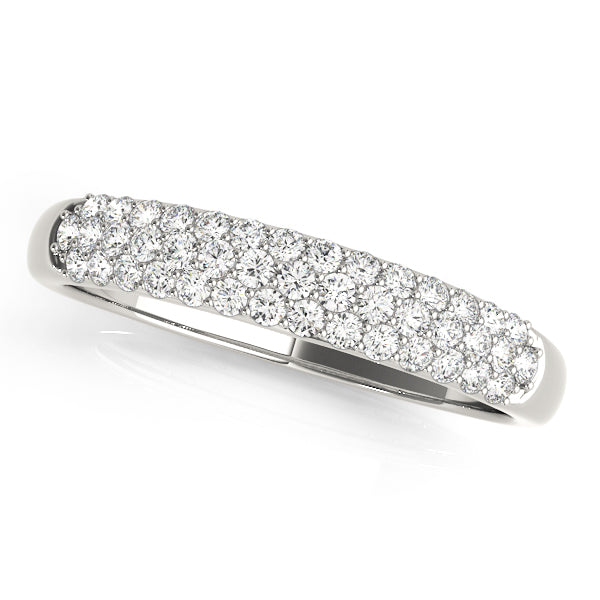 Multirow PavÃ£Â© Half Eternity Ring in Gold & Platinum