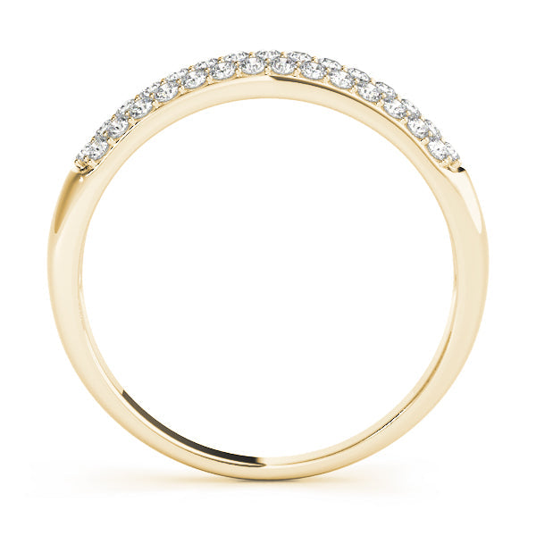 Multirow PavÃ£Â© Half Eternity Ring in Gold & Platinum