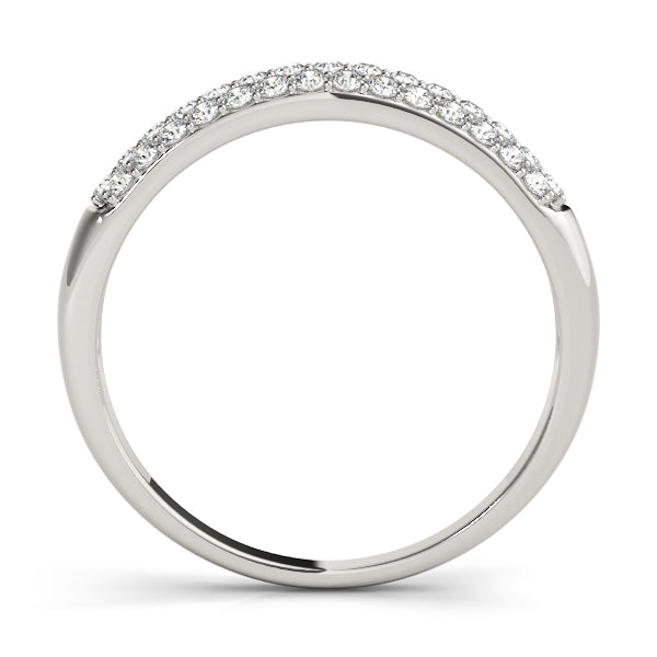 Multirow PavÃ£Â© Half Eternity Ring in Gold & Platinum