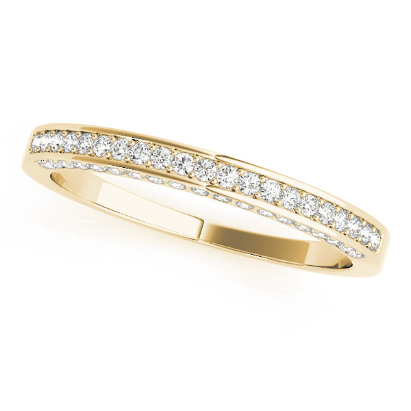 Multirow Prong in Channel Half Eternity Ring in 10K/14K gold and platinum with certified lab-grown or natural diamonds