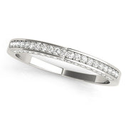 Multirow Prong in Channel Half Eternity Ring in Gold & Platinum