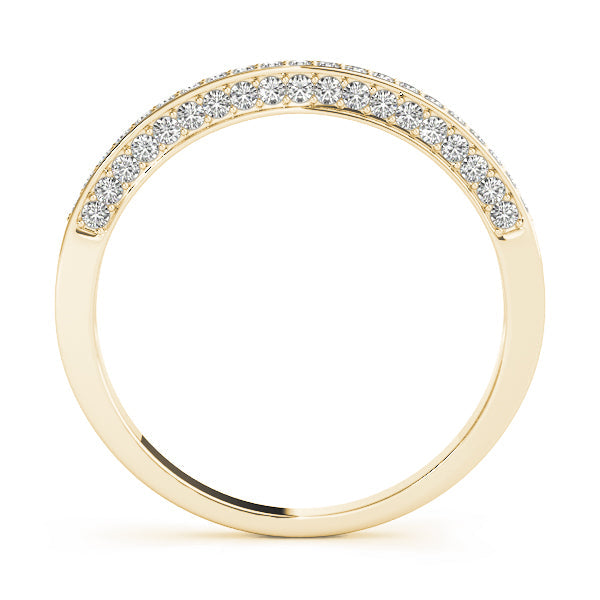 Multirow Prong in Channel Half Eternity Ring in Gold & Platinum