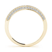 Multirow Prong in Channel Half Eternity Ring in Gold & Platinum