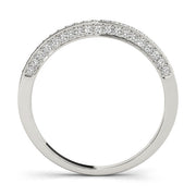 Multirow Prong in Channel Half Eternity Ring in Gold & Platinum