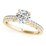 Cherished Antique Round Diamond Engagement Ring in 10K/14K gold and platinum with certified lab-grown or natural diamonds