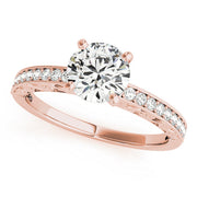 Cherished Antique Round Diamond Engagement Ring in 10K/14K gold and platinum with certified lab-grown or natural diamonds