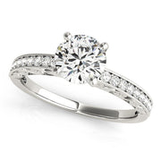 Cherished Antique Round Diamond Engagement Ring in 10K/14K gold and platinum with certified lab-grown or natural diamonds