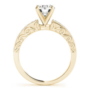 Cherished Antique Round Diamond Engagement Ring in 10K/14K gold and platinum with certified lab-grown or natural diamonds