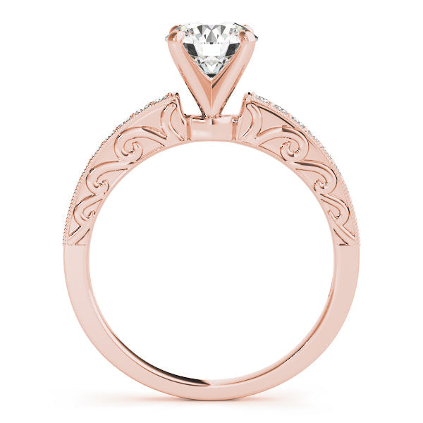 Cherished Antique Round Diamond Engagement Ring in 10K/14K gold and platinum with certified lab-grown or natural diamonds