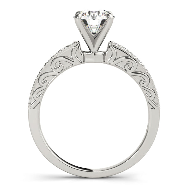 Cherished Antique Round Diamond Engagement Ring in 10K/14K gold and platinum with certified lab-grown or natural diamonds