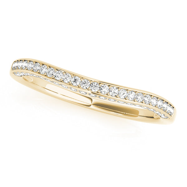 Prong in Channel Curved Half Eternity Ring in 10K/14K gold and platinum with certified lab-grown or natural diamonds