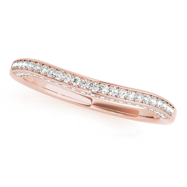 Prong in Channel Curved Half Eternity Ring in Gold & Platinum