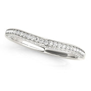 Prong in Channel Curved Half Eternity Ring in Gold & Platinum