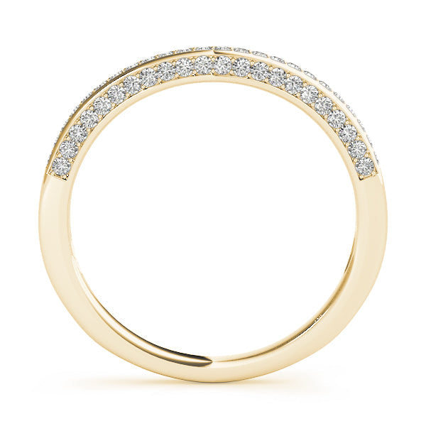 Prong in Channel Curved Half Eternity Ring in Gold & Platinum