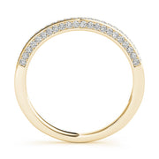 Prong in Channel Curved Half Eternity Ring in Gold & Platinum
