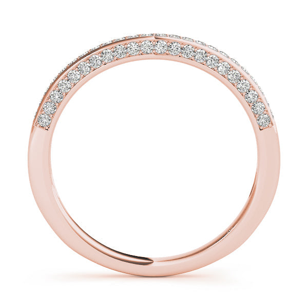 Prong in Channel Curved Half Eternity Ring in Gold & Platinum