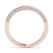 Prong in Channel Curved Half Eternity Ring in Gold & Platinum