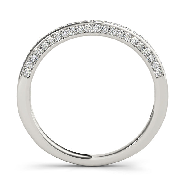 Prong in Channel Curved Half Eternity Ring in Gold & Platinum
