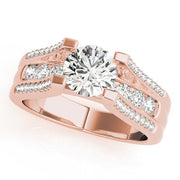 Timeless Multi-Row Round Diamond Engagement Ring in 10K/14K gold and platinum with certified lab-grown or natural diamonds