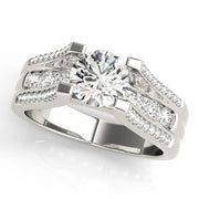 Timeless Multi-Row Round Diamond Engagement Ring in 10K/14K gold and platinum with certified lab-grown or natural diamonds