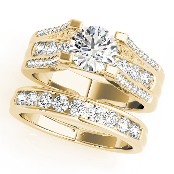 Timeless Multi-Row Round Diamond Engagement Ring in 10K/14K gold and platinum with certified lab-grown or natural diamonds