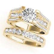 Timeless Multi-Row Round Diamond Engagement Ring in 10K/14K gold and platinum with certified lab-grown or natural diamonds