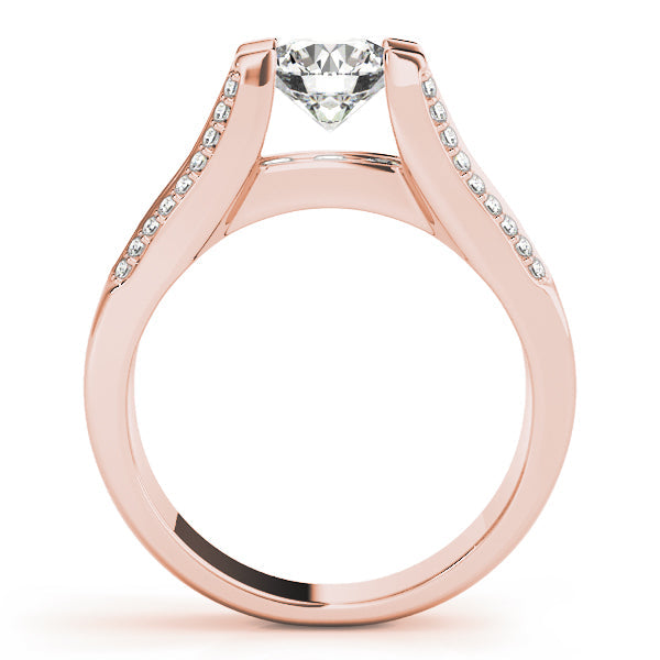Timeless Multi-Row Round Diamond Engagement Ring in 10K/14K gold and platinum with certified lab-grown or natural diamonds