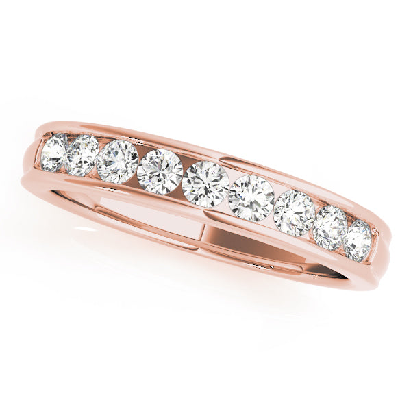 Channel Set Half Eternity Ring in Gold & Platinum