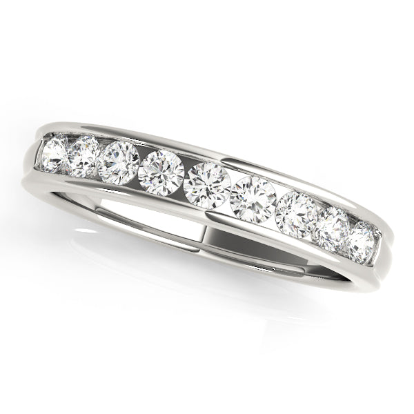 Channel Set Half Eternity Ring in Gold & Platinum