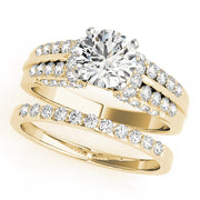 Elegant Pave Round Diamond Engagement Ring in 10K/14K gold and platinum with certified lab-grown or natural diamonds