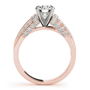Elegant Pave Round Diamond Engagement Ring in 10K/14K gold and platinum with certified lab-grown or natural diamonds