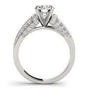 Elegant Pave Round Diamond Engagement Ring in 10K/14K gold and platinum with certified lab-grown or natural diamonds