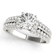 Elegant Pave Round Diamond Engagement Ring in 10K/14K gold and platinum with certified lab-grown or natural diamonds