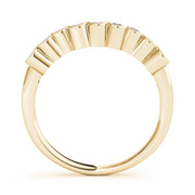 Shared Prong Milgrain Curved Half Eternity Ring in Gold & Platinum