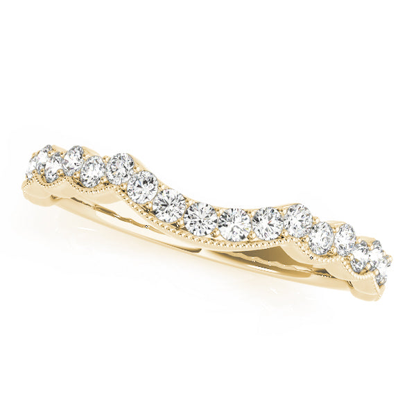 Curved Bands Half Eternity Ring in 10K/14K gold and platinum with certified lab-grown or natural diamonds