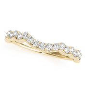 Curved Bands Half Eternity Ring in 10K/14K gold and platinum with certified lab-grown or natural diamonds